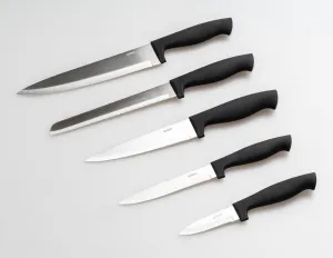 Stojan na nože a kuchynské náčinie s 5 ks nožov