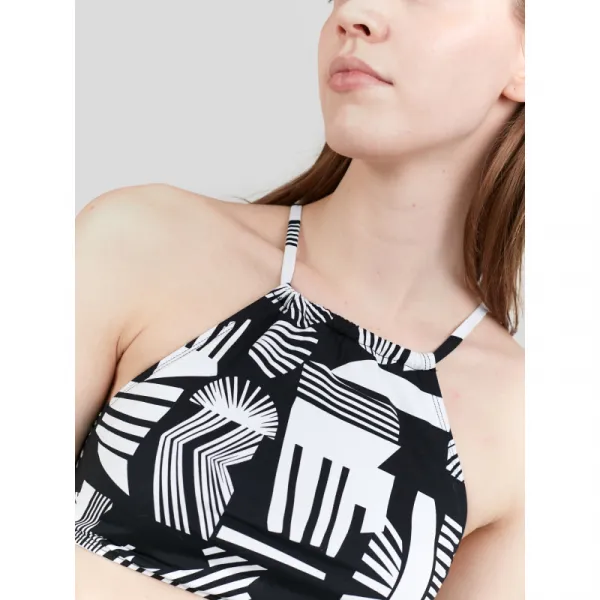 Dámske plavky vrchný diel FUNDANGO Hogg High Neck Top-899-black pattern