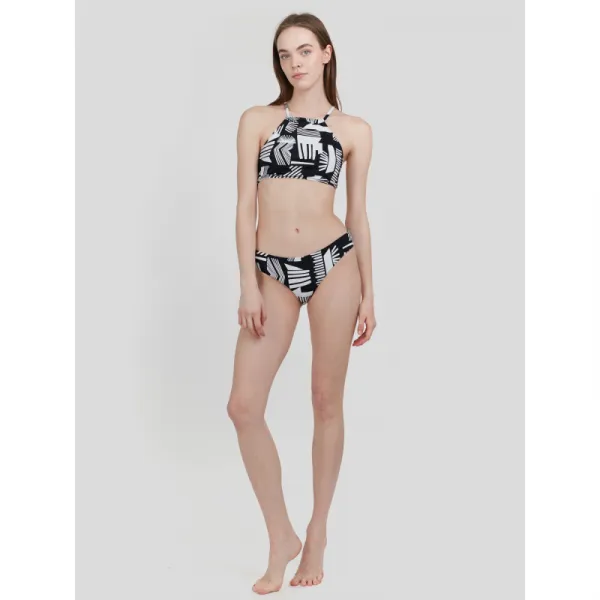 Dámske plavky vrchný diel FUNDANGO Hogg High Neck Top-899-black pattern