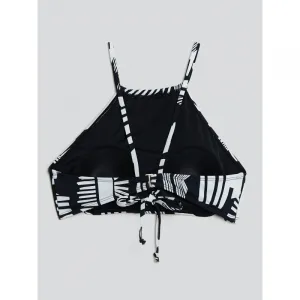 Dámske plavky vrchný diel FUNDANGO Hogg High Neck Top-899-black pattern