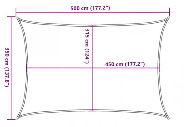 Tieniaca plachta obdĺžniková HDPE 3,5 x 5 m Dekorhome