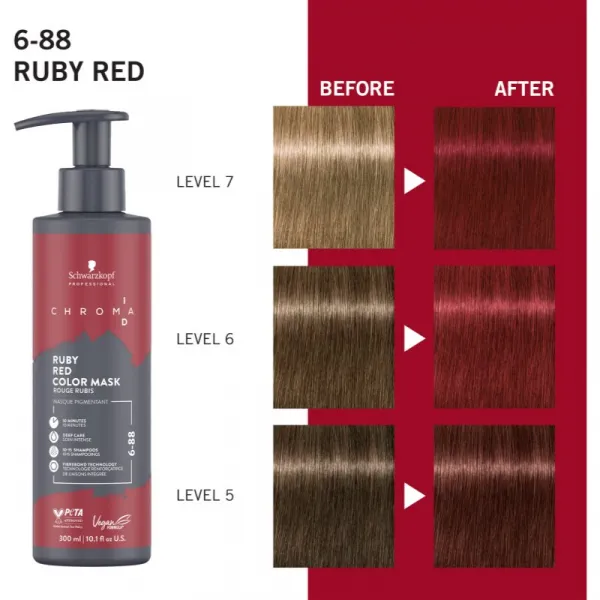 Schwarzkopf Professional Chroma ID Color Mask intenzívna farbiaca maska na vlasy odtieň 6-88 Ruby Red 300 ml