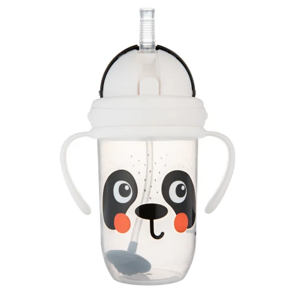 Canpol babies Hrnček netečúci so slamkou a závažím BabiesBoo 270ml panda