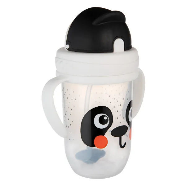 Canpol babies Hrnček netečúci so slamkou a závažím BabiesBoo 270ml panda