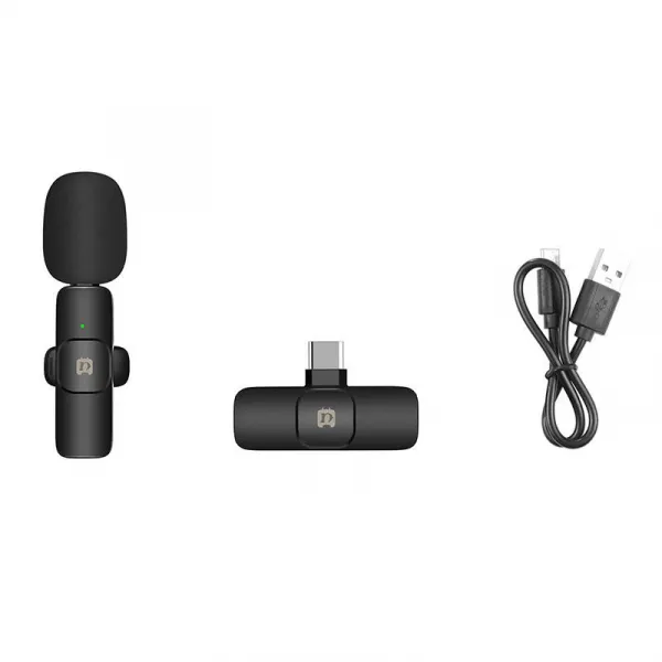 PULUZ PU3151B bezdrôtový lavalier mikrofón USB-C, čierny (PU3151B)