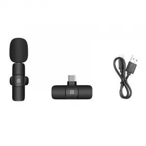 PULUZ PU3151B bezdrôtový lavalier mikrofón USB-C, čierny (PU3151B)
