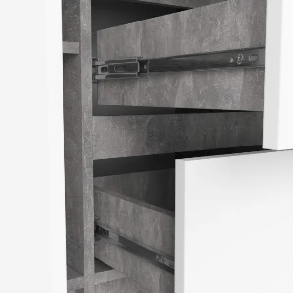 Ak furniture Komoda Girgo 101 cm beton/bílá