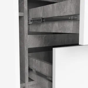 Ak furniture Komoda Girgo 101 cm beton/bílá