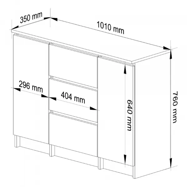 Ak furniture Komoda Girgo 101 cm grafit