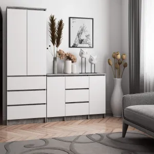 Ak furniture Komoda Girgo 101 cm beton/bílá