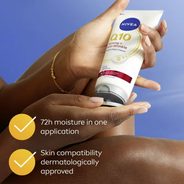 NIVEA Q10 Firming + Anti-Wrinkle spevňujúci krém na krk a dekolt 200 ml