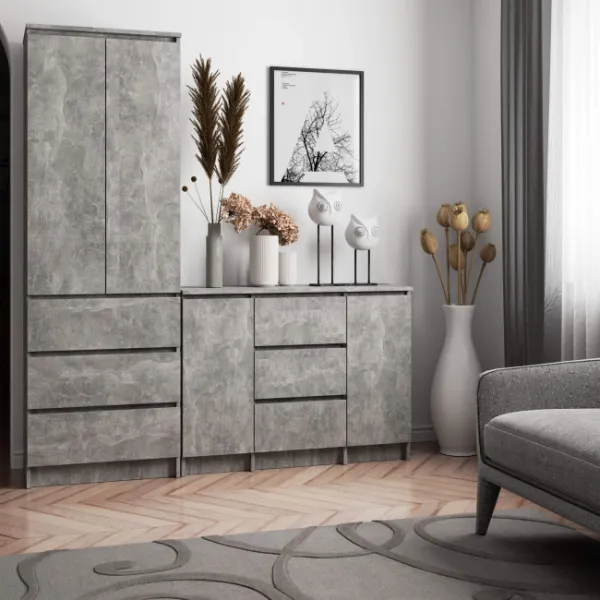 Ak furniture Komoda Girgo 101 cm beton