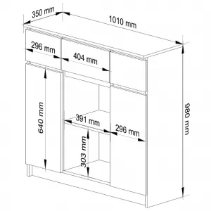 Ak furniture Komoda Baros 101 cm grafitová