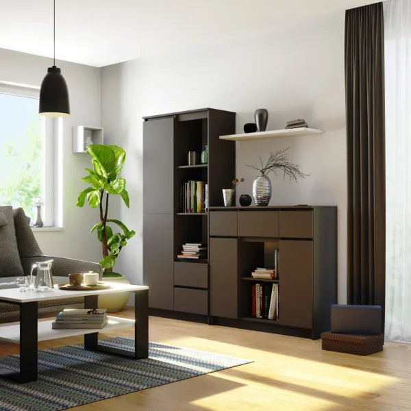 Ak furniture Komoda Baros 101 cm grafitová