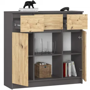Ak furniture Komoda Baros 101 cm grafit/dub artisan
