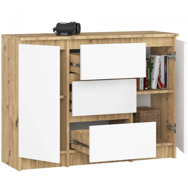 Ak furniture Komoda Girgo 101 cm dub artisan/bílá