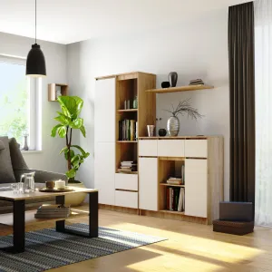 Ak furniture Komoda Baros 101 cm dub sonoma/bílá