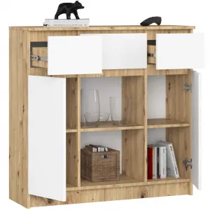 Ak furniture Komoda Baros 101 cm dub artisan/bílá