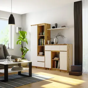 Ak furniture Komoda Baros 101 cm dub artisan/bílá