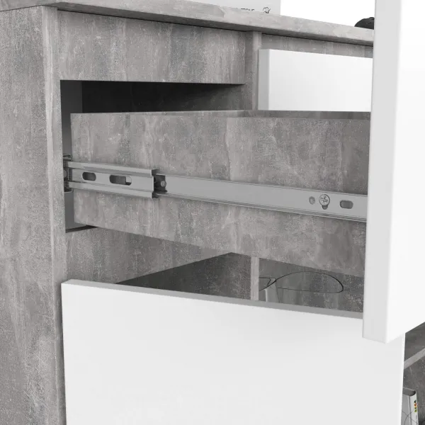 Ak furniture Komoda Baros 101 cm beton/bílá