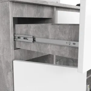 Ak furniture Komoda Baros 101 cm beton/bílá
