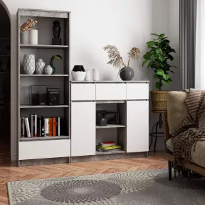 Ak furniture Komoda Baros 101 cm beton/bílá