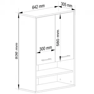 Ak furniture Závěsná koupelnová skříňka Fin W64 2D 64 cm bílá