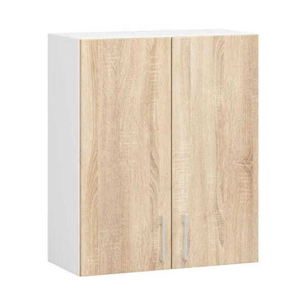 Ak furniture Kuchyňská linka Lima 240 cm prosklená bílá/dub sonoma