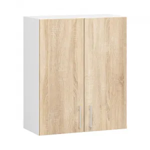 Ak furniture Kuchyňská linka Lima 240 cm prosklená bílá/dub sonoma