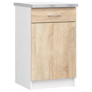 Ak furniture Kuchyňská linka Lima 240 cm prosklená bílá/dub sonoma
