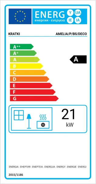 Kratki AMELIA 21 BS DECO pravé presklenie - krbová vložka AMELIA/P/BS/DECO