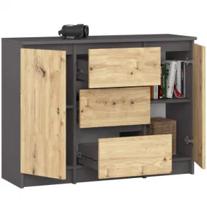 Ak furniture Komoda Girgo 101 cm grafit/dub artisan