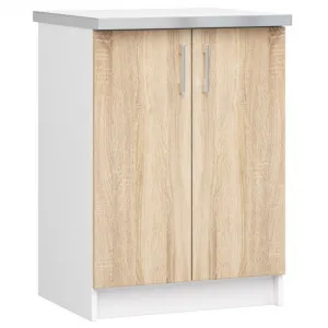 Ak furniture Kuchyňská linka Lima 240 cm prosklená bílá/dub sonoma