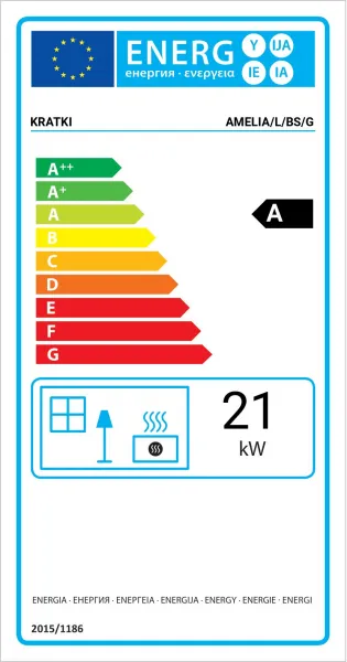 Kratki AMELIA 21 BS DECO ľavé presklenie, výsuv - krbová vložka rohová  AMELIA/L/BS/G