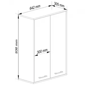 Ak furniture Závěsná koupelnová skříňka Fin W64 64 cm grafit