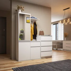 Ak furniture Předsíňová stěna Entro bílá