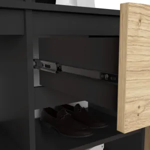 Ak furniture Předsíňová stěna Entro černá/dub artisan