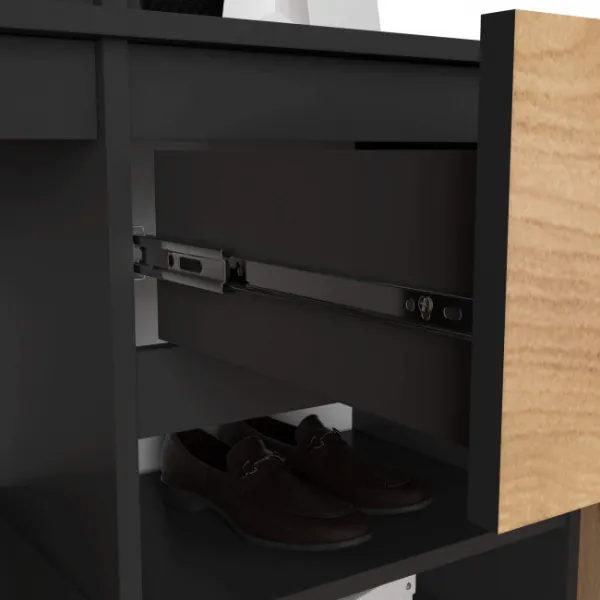Ak furniture Předsíňová stěna Entro černá/dub craft