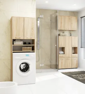 Ak furniture Závěsná koupelnová skříňka Fin W64 64 cm dub sonoma