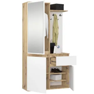 Ak furniture Předsíňová stěna Entro bílá/dub artisan