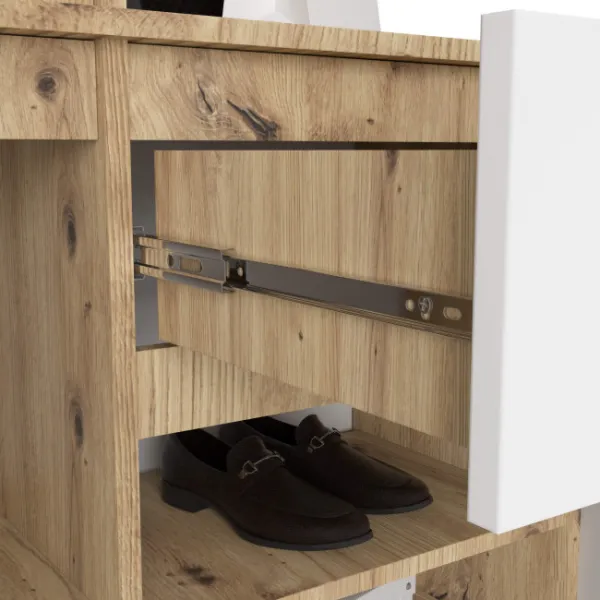Ak furniture Předsíňová stěna Entro bílá/dub artisan