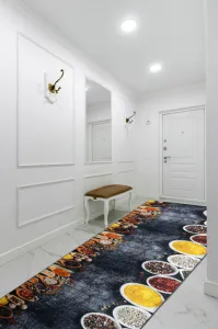 Protišmykový behúň LOTUS KITCHEN 40580 sivý / žltý