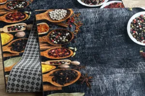 Protišmykový behúň LOTUS KITCHEN 40580 sivý / žltý