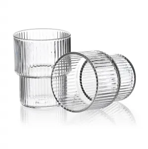 Mondex Sada 4 ks sklenic ELLA STRIPES 320 ml čirá