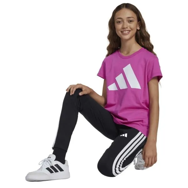adidas ESSENTIALS AEROREADY 3-STRIPES HIGH-WAISTED Dievčenské legíny, čierna, veľkosť