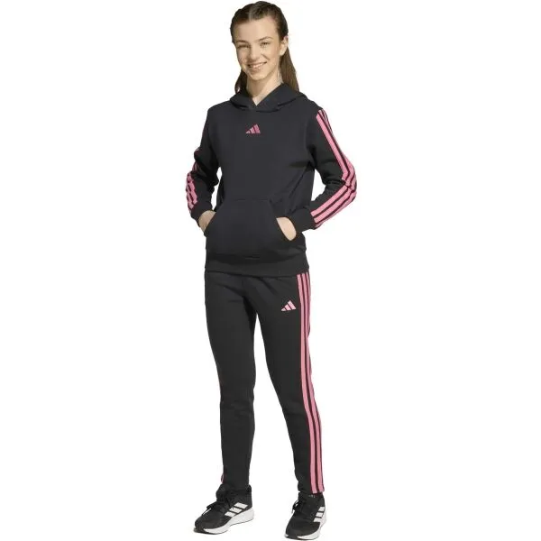 adidas ESSENTIALS 3-STRIPES FLEECE PANTS Juniorské tepláky, čierna, veľkosť