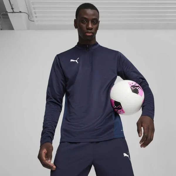 Puma TEAMGOAL TRAINING 1/4 ZIP TOP Pánske tričko, tmavo modrá, veľkosť