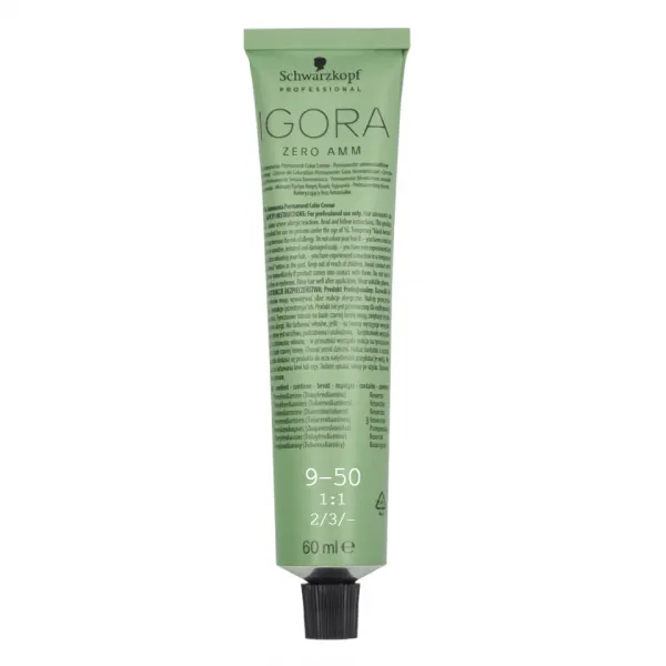 Schwarzkopf Professional IGORA ZERO AMM permanentná farba na vlasy bez amoniaku odtieň 9-50 60 ml