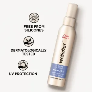 Wella Wellaflex 2 Days Volume sprej pre tepelnú úpravu vlasov 150 ml