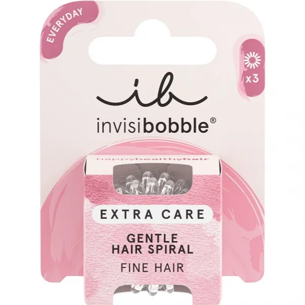 invisibobble Extra Care Crystal Clear gumičky do vlasov 3 ks
